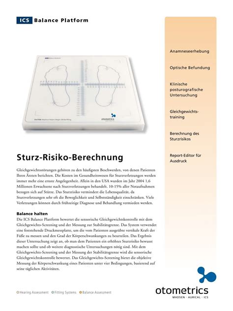 Sturz Risiko Berechnung