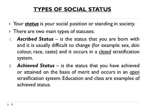 Examples Of Ascribed Status And Achieved Status Sociology Achieved