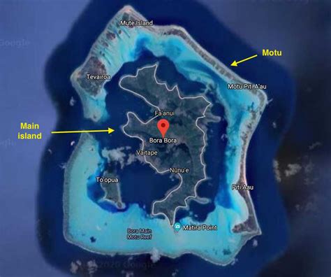 Where to stay in Bora Bora - satellite view | X days in Y