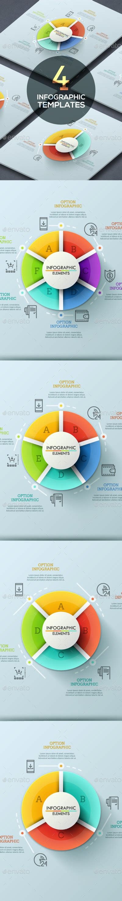 Modern Infographic Circular Templates 4 Items Infographics