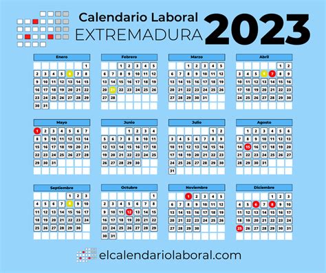 Calendario Laboral Extremadura 2023