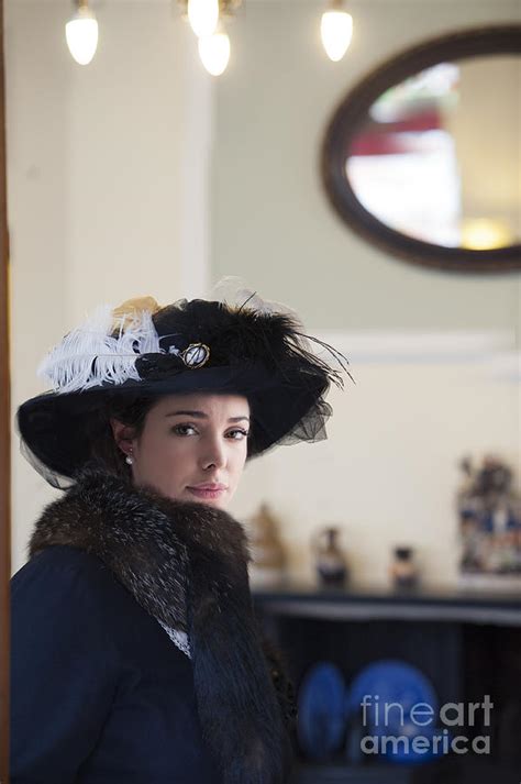 Edwardian Woman With Large Hat And Fur Stole Photograph By Lee Avison