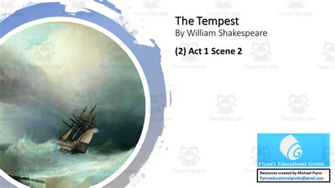 KS4 Literature 2 The Tempest Act 1 Scene 2 By Teach Simple