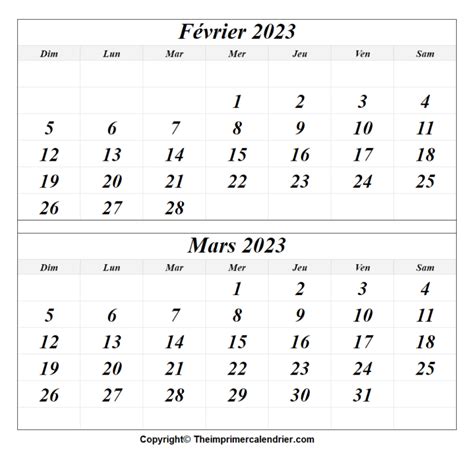 Calendrier The Imprimer Calendrier