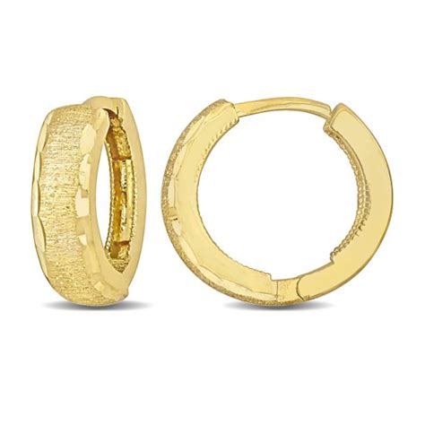 Yellow Gold Huggie Hoop Earrings 138mm Reeds Jewelers