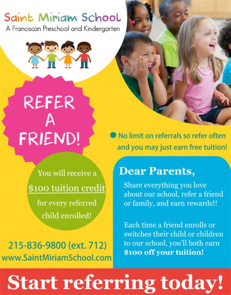 Refer A Friend And Get Tuition Credit Saint Miriam School