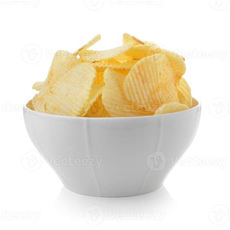 Bowl Of Potato Chips On White Background 4288732 Stock Photo At Vecteezy