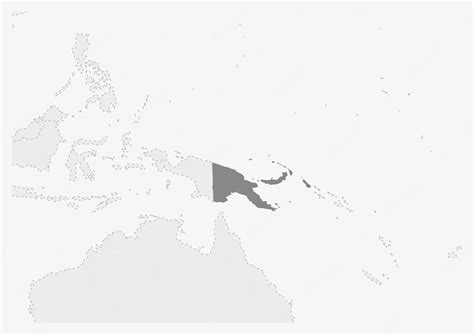 Premium Vector Map Of Oceania With Highlighted Papua New Guinea Map