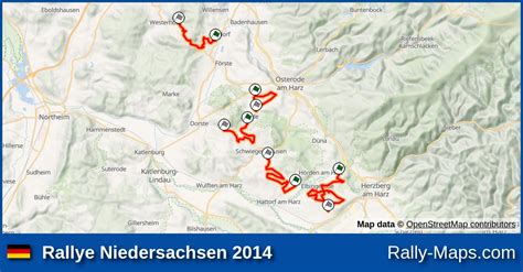 Streckenverlauf Rallye Niedersachsen 2014 DRM RallyeKarte De