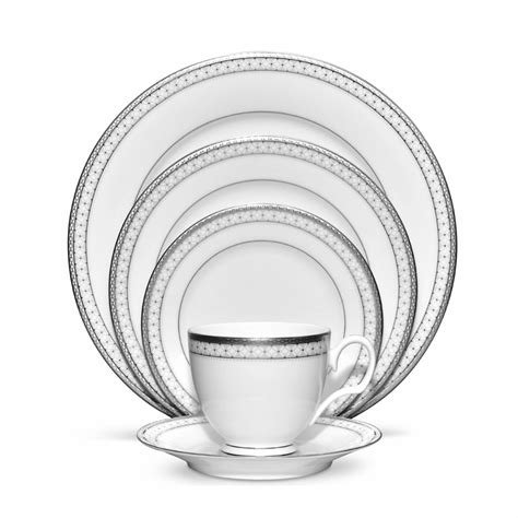 Noritake 96Pcs Dinner Tea Set For 12 Person Rochester Platinum Artelia