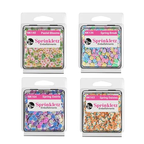 Buttons Galore Spring Sprinkletz Set Tiny Polymer Clay Embellishments