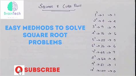 Easy Methods To Solving Square Root Problems Youtube