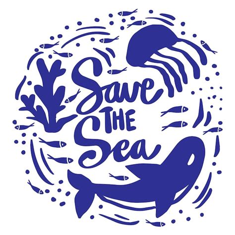 Premium Vector Save The Oceans Concept Design