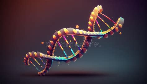 High Tech Dna Stain On A Dark Background Generative Ai Stock