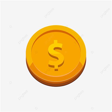 Gold Coin Dollar Vector PNG Images Gold Dollar 3d Coin Isometric New