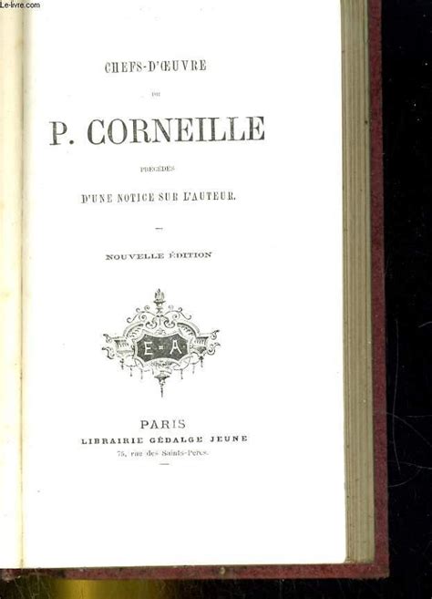 Chefs D Oeuvre De P Corneille By Corneille Bon Couverture Rigide Le