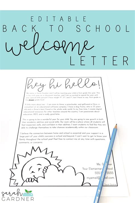 Editable Back To School Parent Welcome Letter Parent Welcome Letter