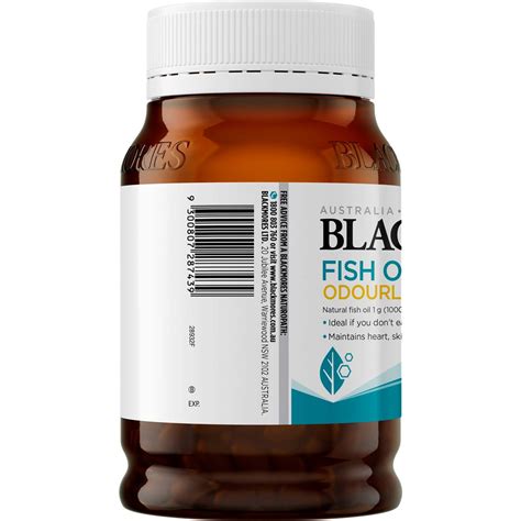 Blackmores Odourless Fish Oil 1000mg Omega 3 Capsules 200 Pack Woolworths