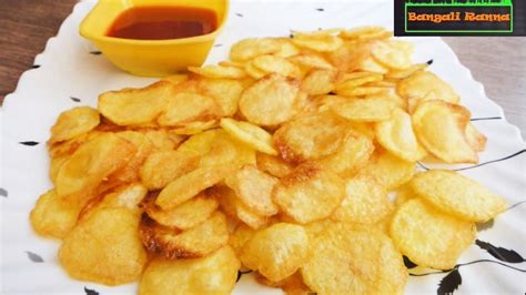 Potato Chips Recipe Bengali Aloo Chips How To Make Homestyle Potato