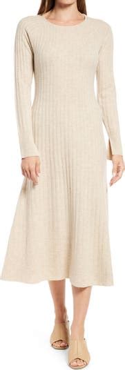 Nordstrom Rib Long Sleeve Midi Sweater Dress Nordstrom