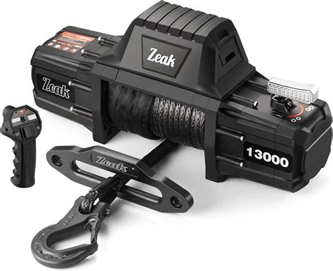 ZEAK 13000lb Platinum Winch Synthetic Rope Winch 12V DC Power