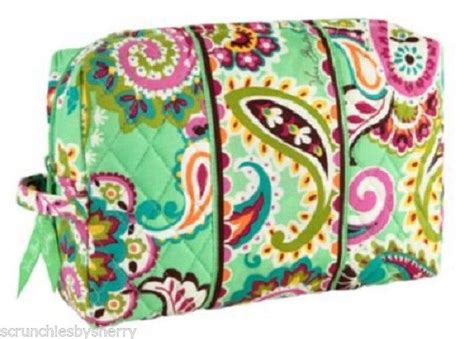 Vera Bradley Large Cosmetic Tutti Frutti Make Up Bag Green Lime Pink