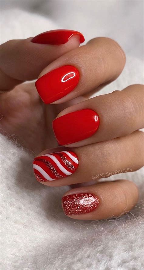 Christmas Holiday Nails For A Festive Look Shiny Red Festive