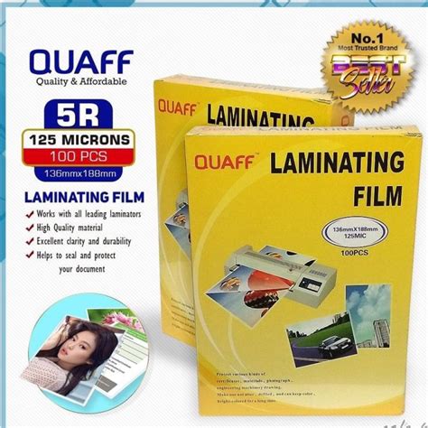 QUAFF Laminating Film 5R Size 136x188mm 125 MIC II 250 MIC 100pcs Per