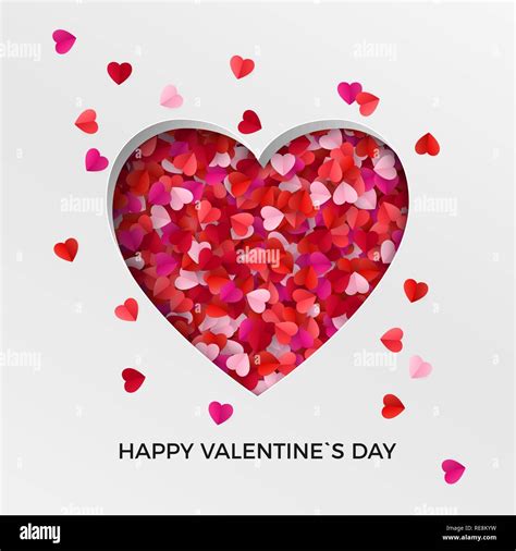 Happy Valentine`s Day Greeting Card Background Heart Shape Consist Of