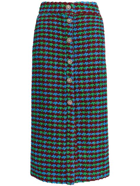 Essentiel Antwerp Tweed Midi Skirt Blue Farfetch