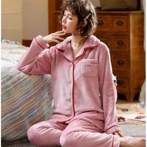 Pyjama flanelle femme chaud flanelle épaisse FR23TY9 Color 15