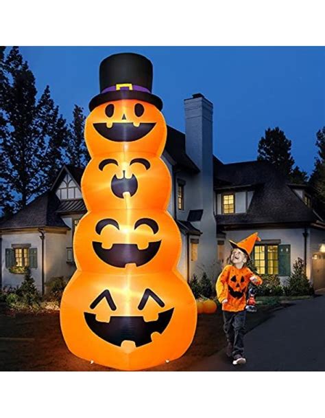 TURNMEON 12 Foot Giant Halloween Inflatables Stacked Pumpkins