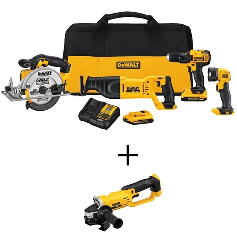 Dewalt 20 volt max lithium ion cordless combo kit 4 tool with 20 volt ...