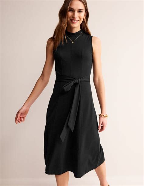 Nicola High Neck Ponte Dress Black Boden Eu