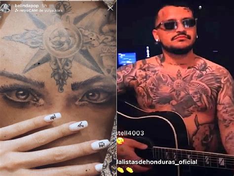 FOTO Así se ve el tatuaje de los ojos de Belinda en el pecho de