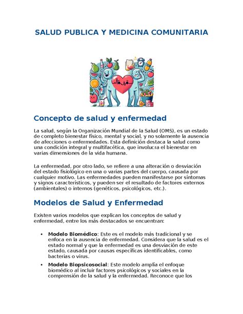 Salud Publica Y Medicina Comunitaria Salud Publica Y Medicina Comunitaria Concepto De Salud Y