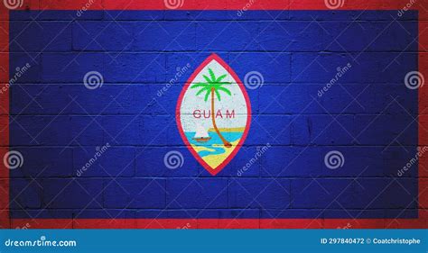 Flag Of Guam Painted On A Wall Stock Photo Image Of Generated