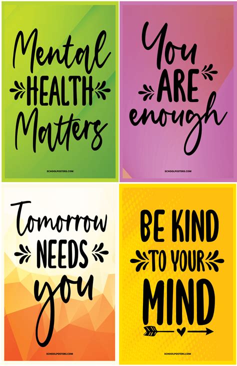 Student Mental Health Poster Package – SchoolPosters.com LLC