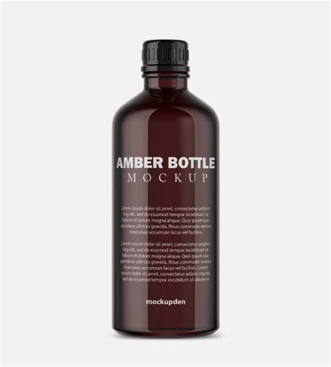 Free Amber Bottle Mockup Psd Template Mockup Den