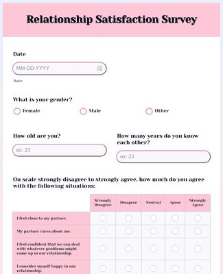 Relationship Satisfaction Survey Form Template Jotform