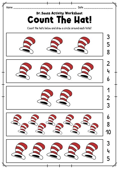 18 Dr. Seuss Worksheets For Preschool - Free PDF at worksheeto.com