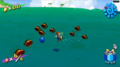 Super Mario Sunshine Gelato Beach Swimming Coins In Fps Youtube