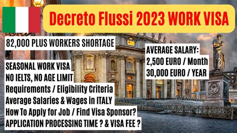 Italy Seasonal Work Visa Decreto Flussi 2023 How To Get A Visa