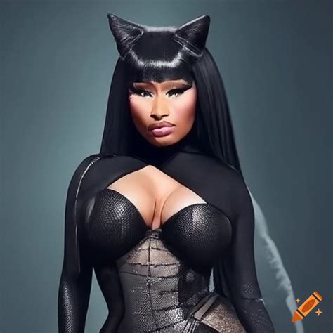 Nicki Minaj Dressed As Black Cat From Spider Man On Craiyon