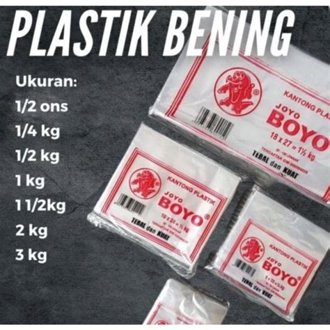 Jual Kantong Plastik JOYO BOYO PP 1 2 Ons 1 Ons 1 4Kg 1 2Kg 1 Kg