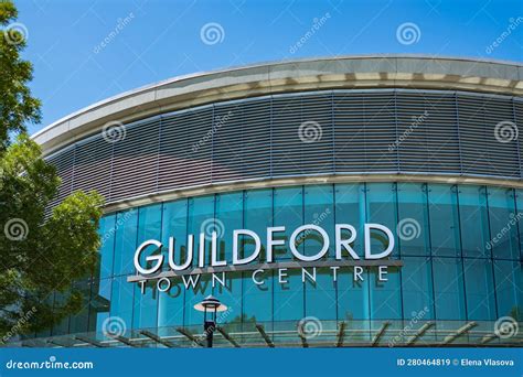 Exterior Of A Modern Shopping Centre Building Signage At The Entrance