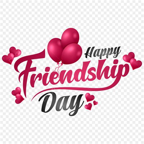 Friendship Day Text White Transparent Happy Friendship Day Calligraphy