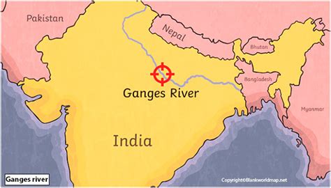 Ganges River Map - Blank World Map