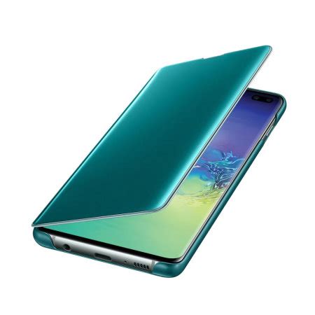 Official Samsung Galaxy S10 Plus Clear View Cover Case Green