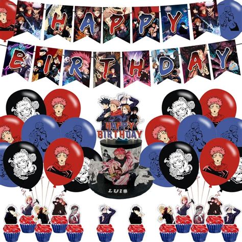 Jujutsu Manga Kaisen Birthday Party Supplies Including Cake Topper